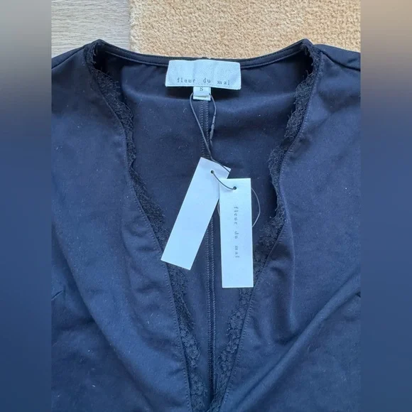 🎄NWT Fleur du Mal Margo Lace Long Sleeve Bodysuit - Picture 6 of 9